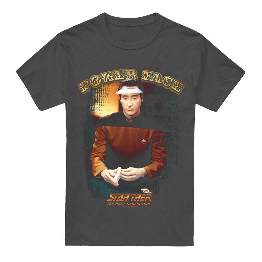 Charcoal - Front - Star Trek Unisex Adult Poker Face T-Shirt