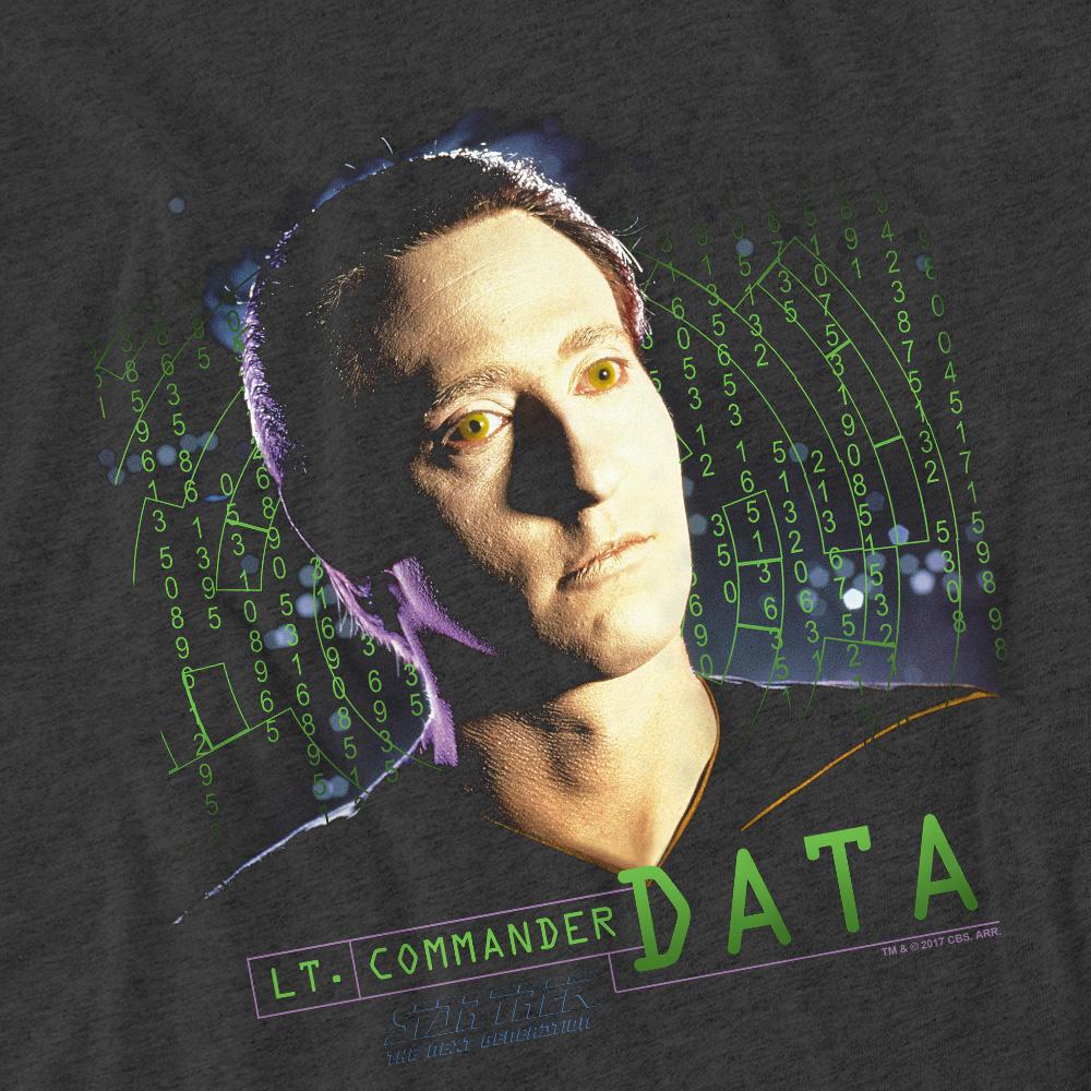 Charcoal - Pack Shot - Star Trek Unisex Adult Data T-Shirt
