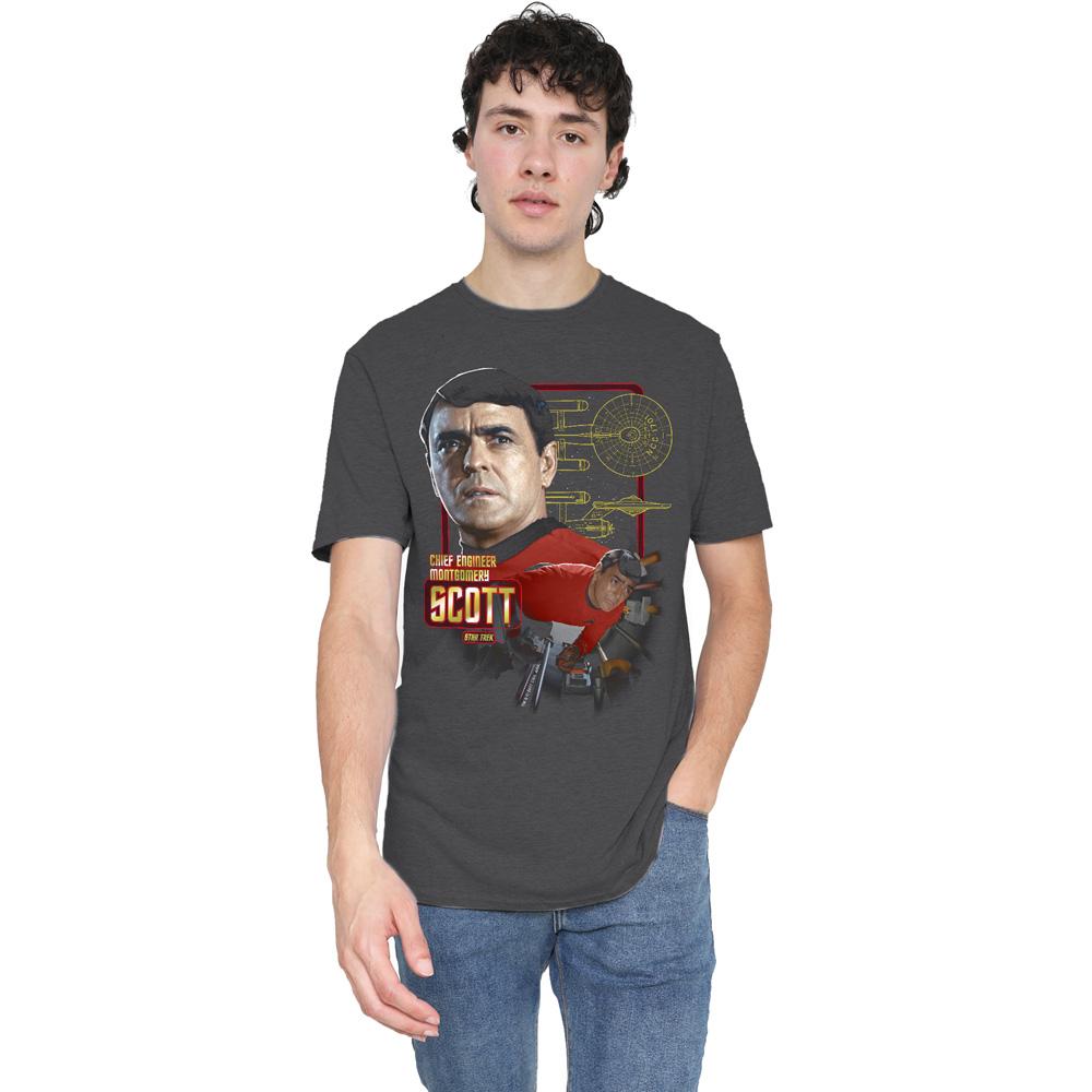 Charcoal - Lifestyle - Star Trek Unisex Adult Chief Engineer Scott T-Shirt
