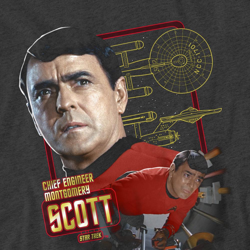Charcoal - Pack Shot - Star Trek Unisex Adult Chief Engineer Scott T-Shirt