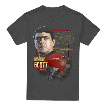 Charcoal - Front - Star Trek Unisex Adult Chief Engineer Scott T-Shirt