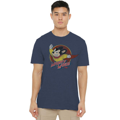 Navy - Lifestyle - Mighty Mouse Unisex Adult Circle T-Shirt