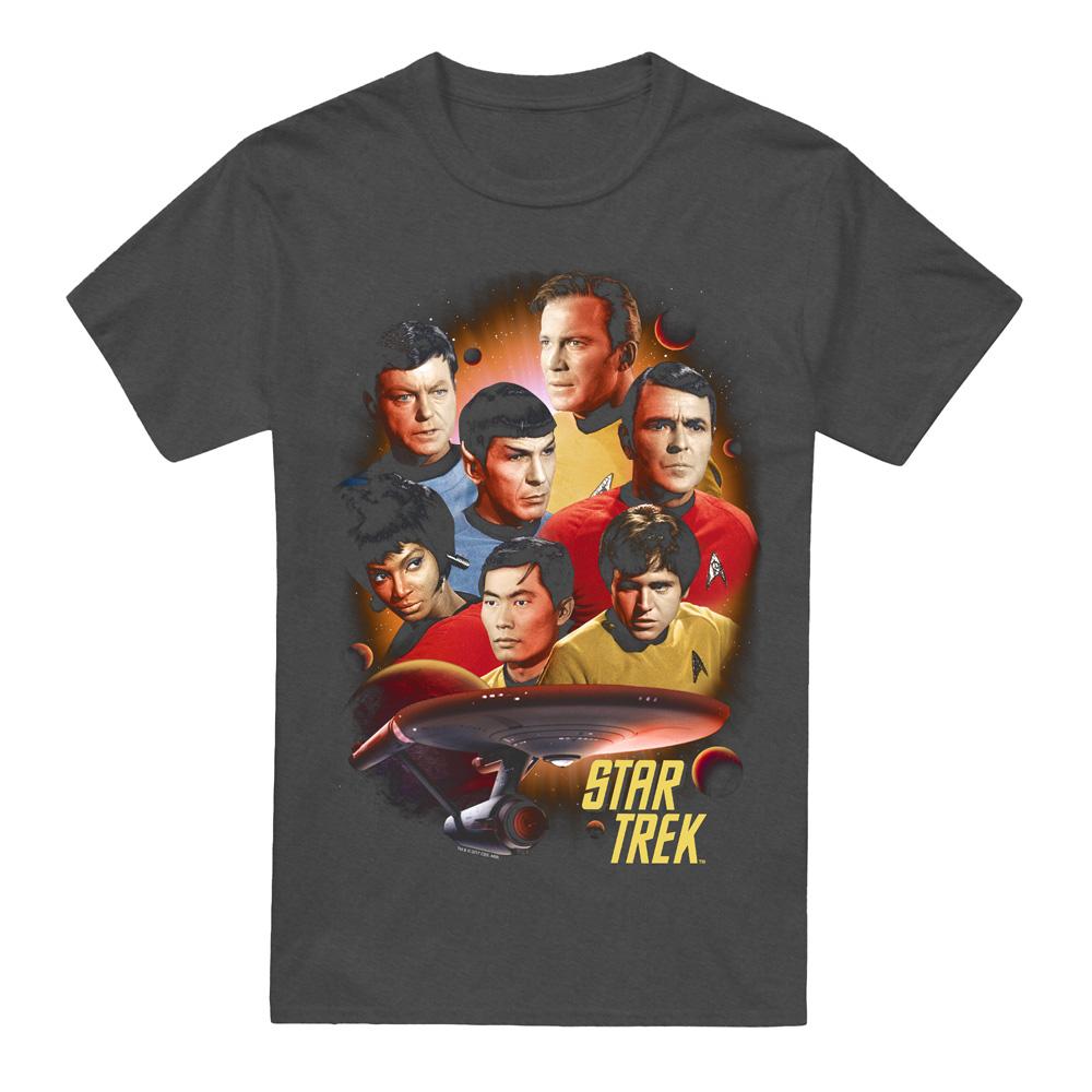 Charcoal - Front - Star Trek Unisex Adult Heart of the Enterprise T-Shirt