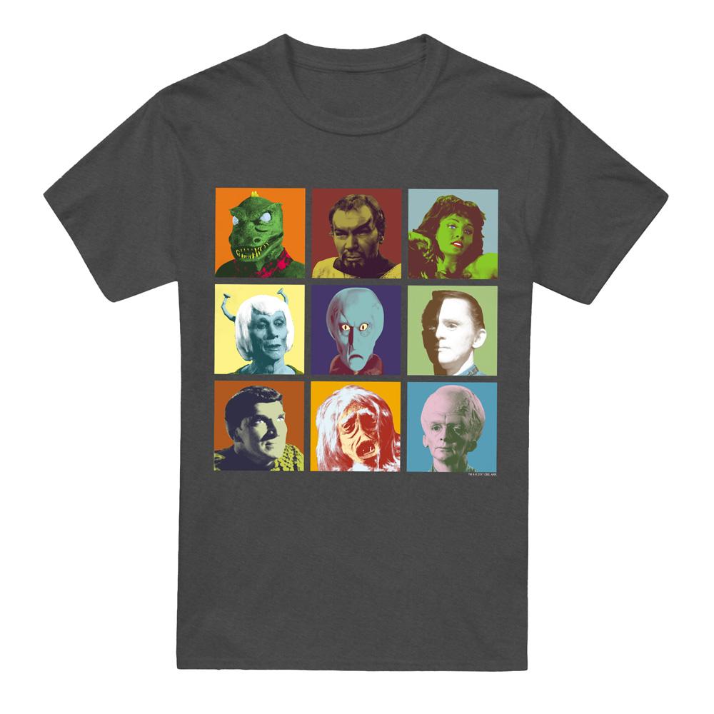 Charcoal - Front - Star Trek Unisex Adult Alien Squares T-Shirt