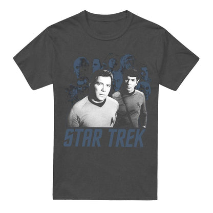 Charcoal - Front - Star Trek Unisex Adult Kirk Spock & Company T-Shirt