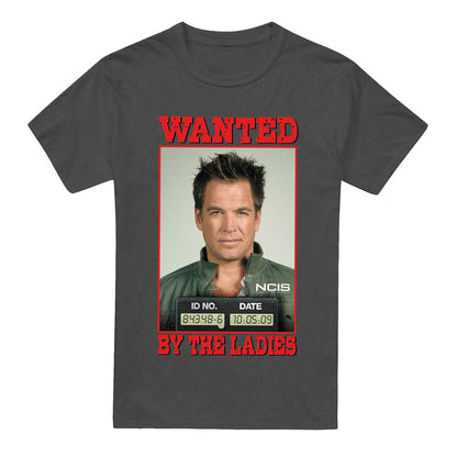 Charcoal - Front - NCIS Unisex Adult Wanted T-Shirt