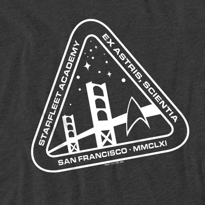 Charcoal - Pack Shot - Star Trek Unisex Adult White Academy Logo T-Shirt