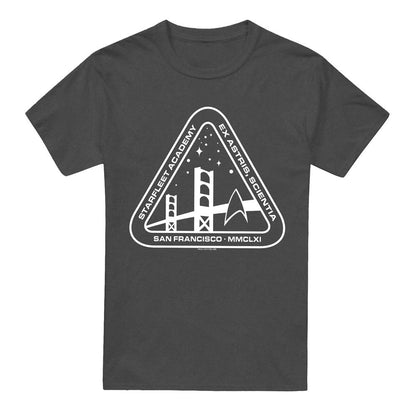 Charcoal - Front - Star Trek Unisex Adult White Academy Logo T-Shirt