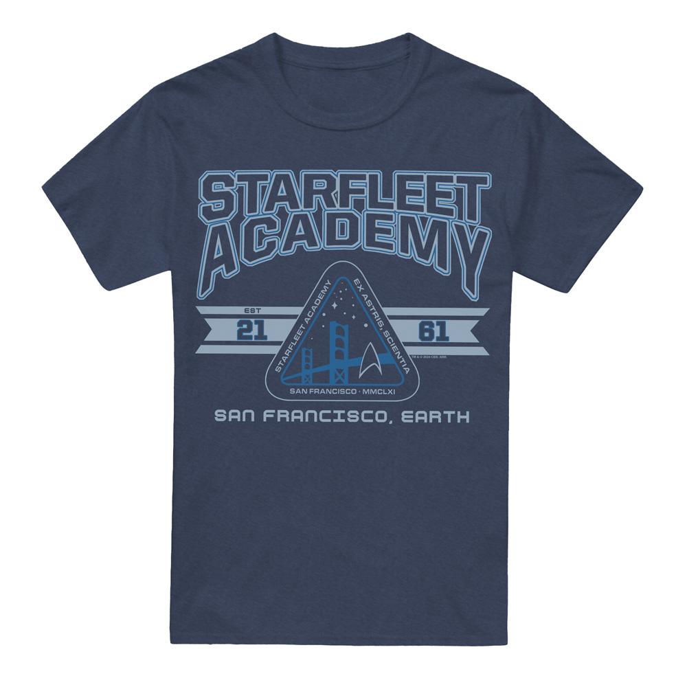 Navy - Front - Star Trek Unisex Adult Starfleet Academy Earth T-Shirt