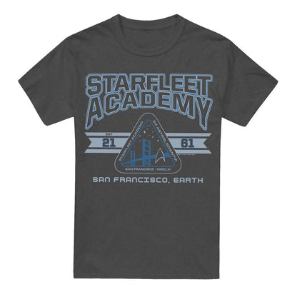 Charcoal - Back - Star Trek Unisex Adult Starfleet Academy Earth T-Shirt