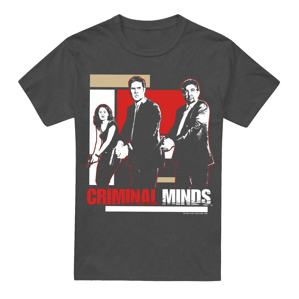 Charcoal - Front - Criminal Minds Unisex Adult Guns Drawn T-Shirt