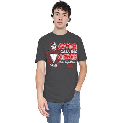 Charcoal - Lifestyle - Mork And Mindy Unisex Adult Mork Calling Orson T-Shirt