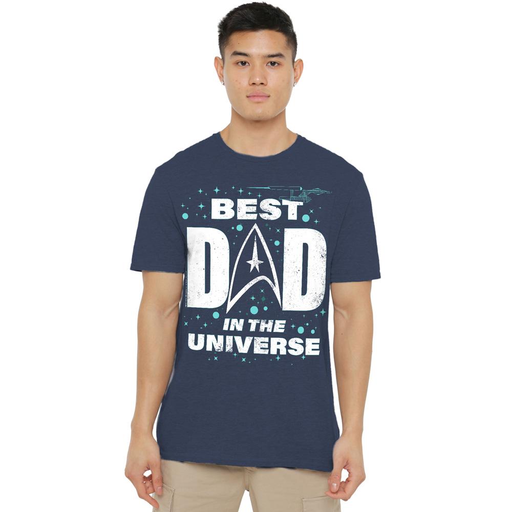 Navy - Side - Star Trek Unisex Adult Best Dad in the Universe Fathers Day T-Shirt