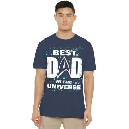Navy - Side - Star Trek Unisex Adult Best Dad in the Universe Fathers Day T-Shirt
