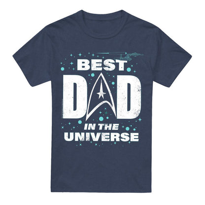 Navy - Front - Star Trek Unisex Adult Best Dad in the Universe Fathers Day T-Shirt
