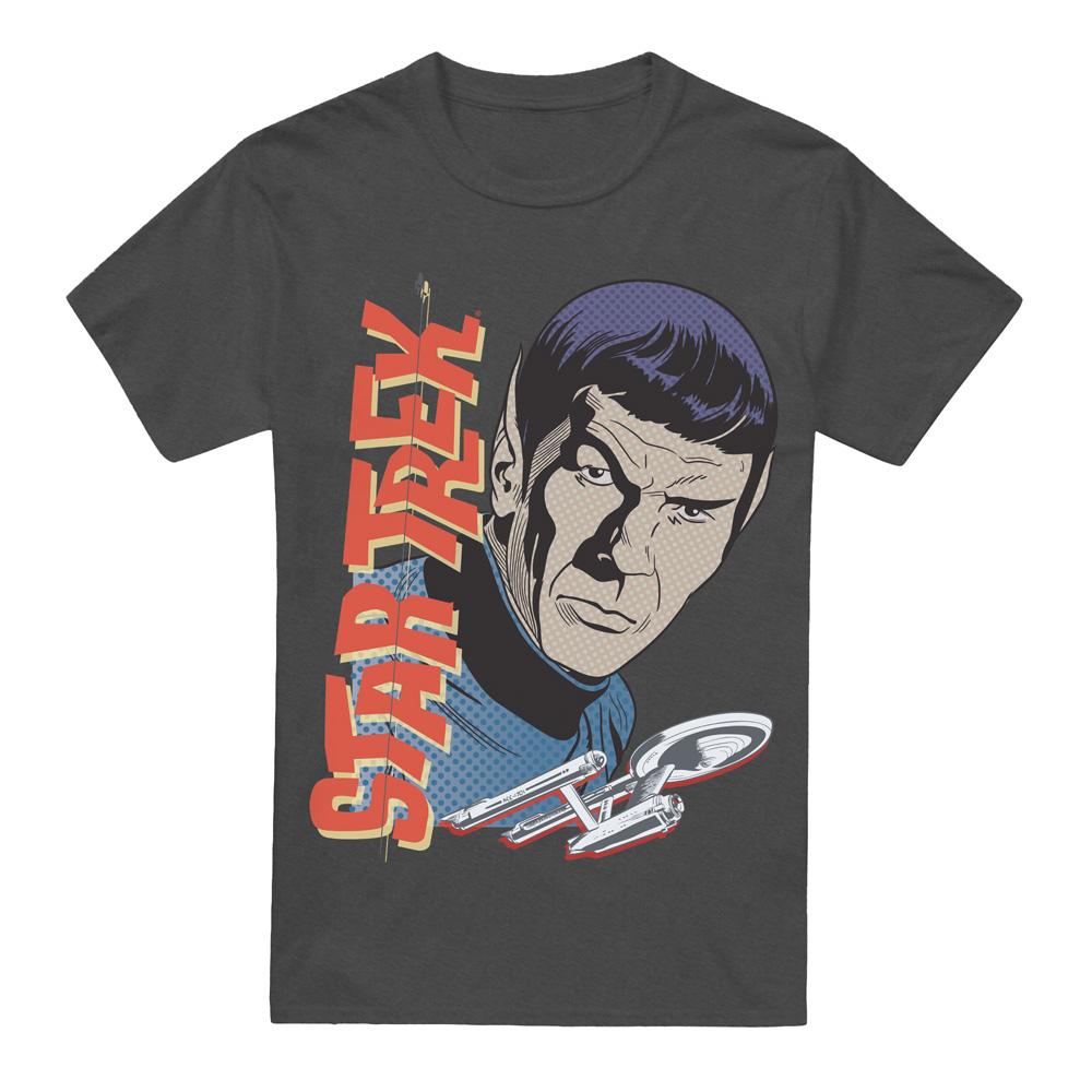 Charcoal - Front - Star Trek: The Original Series Unisex Adult Spock Vintage T-Shirt