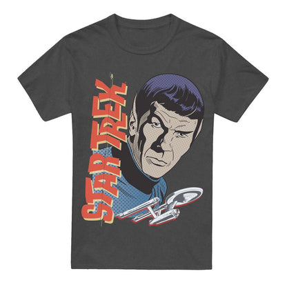 Charcoal - Front - Star Trek: The Original Series Unisex Adult Spock Vintage T-Shirt