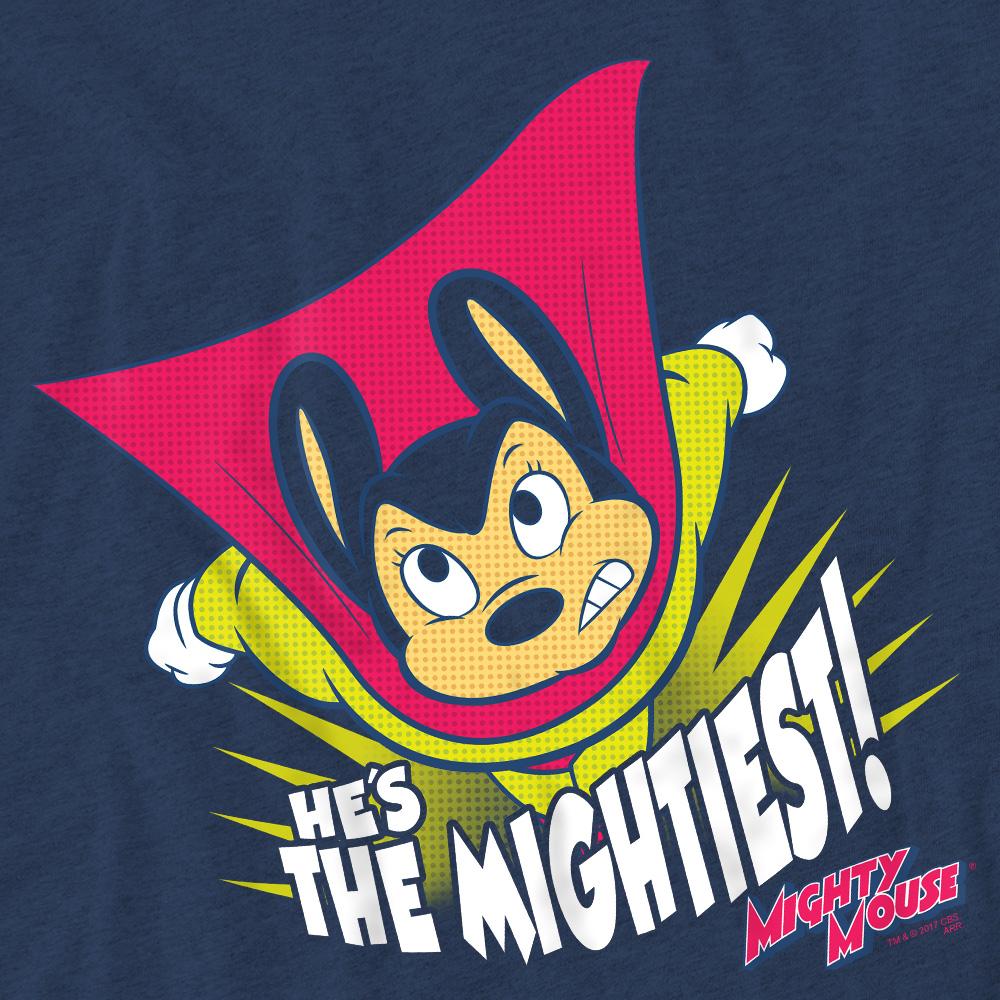 Navy - Pack Shot - Mighty Mouse Unisex Adult The Mightiest T-Shirt