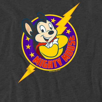 Charcoal - Pack Shot - Mighty Mouse Unisex Adult Mighty Hero T-Shirt