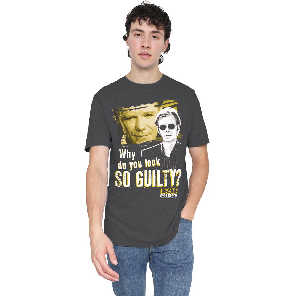 Charcoal - Lifestyle - CSI: Miami Unisex Adult So Guilty T-Shirt