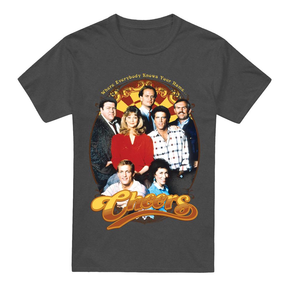 Charcoal - Front - Cheers Unisex Adult Group Shot T-Shirt