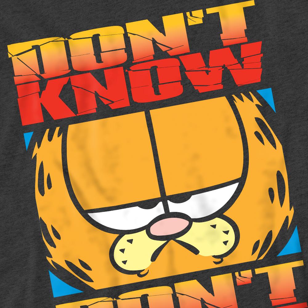 Charcoal - Side - Garfield Unisex Adult Don´t Know Don´t Care T-Shirt