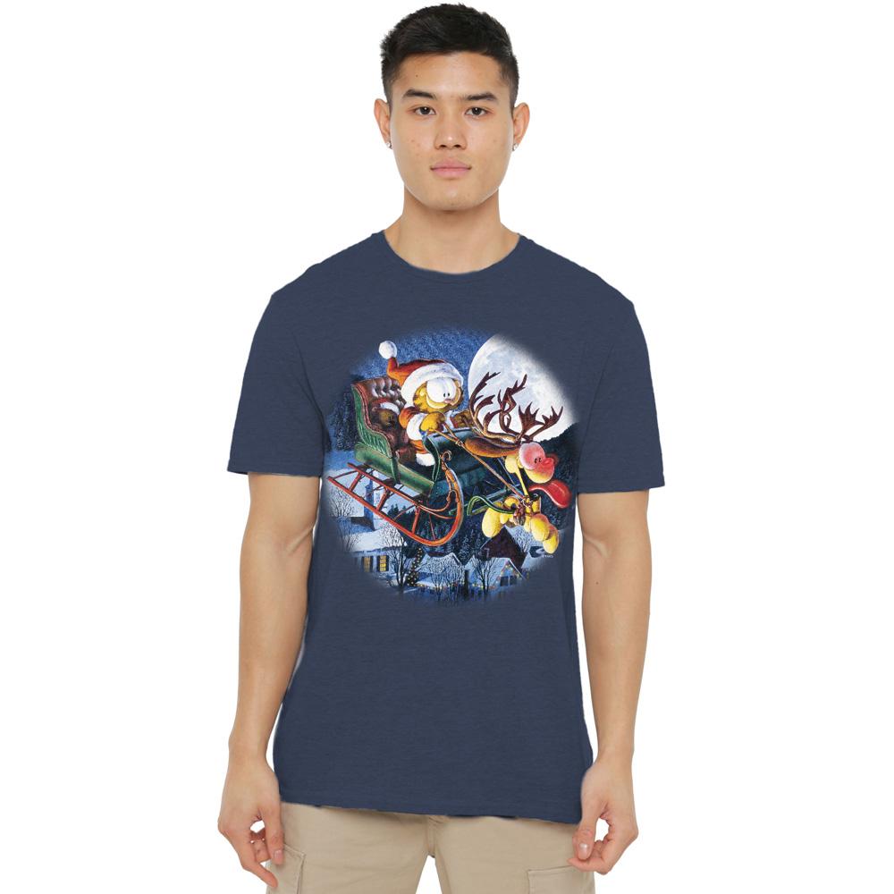 Navy - Lifestyle - Garfield Unisex Adult Moonlight Ride T-Shirt