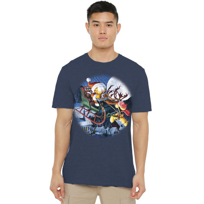 Navy - Lifestyle - Garfield Unisex Adult Moonlight Ride T-Shirt