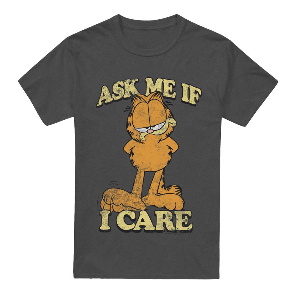 Charcoal - Front - Garfield Unisex Adult Ask Me T-Shirt