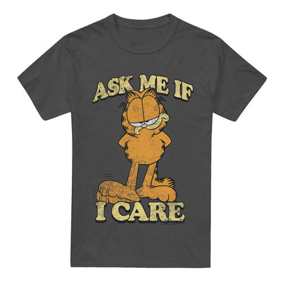 Charcoal - Front - Garfield Unisex Adult Ask Me T-Shirt
