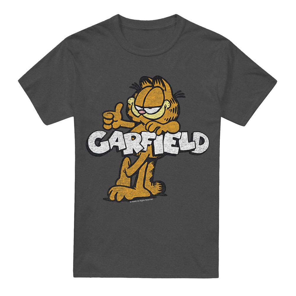 Charcoal - Front - Garfield Unisex Adult Garf Retro T-Shirt