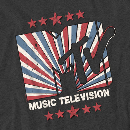 Charcoal - Pack Shot - MTV Unisex Adult Americana T-Shirt