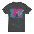 Charcoal - Front - MTV Unisex Adult Microphone Logo T-Shirt