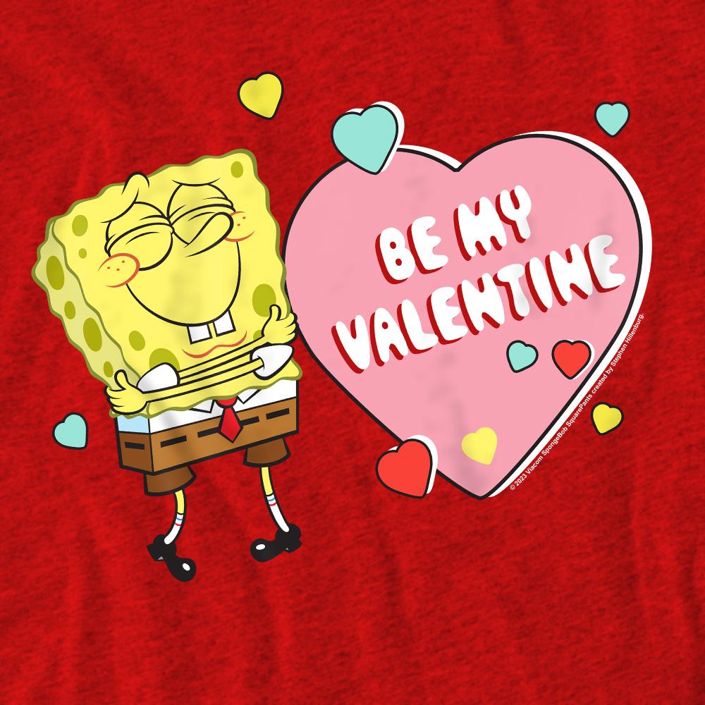Red - Pack Shot - SpongeBob SquarePants Unisex Adult Be My Valentine T-Shirt