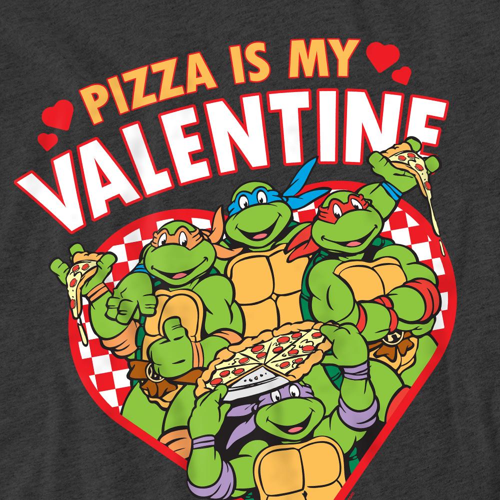 Charcoal - Pack Shot - Teenage Mutant Ninja Turtles Unisex Adult Pizza Is My Valentine T-Shirt