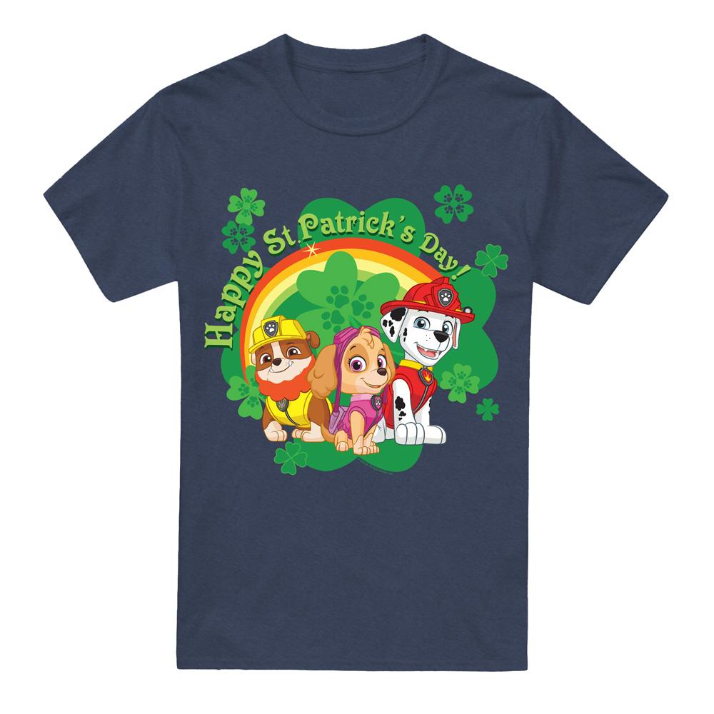 Navy - Front - Paw Patrol Unisex Adult Team St Patricks Day T-Shirt