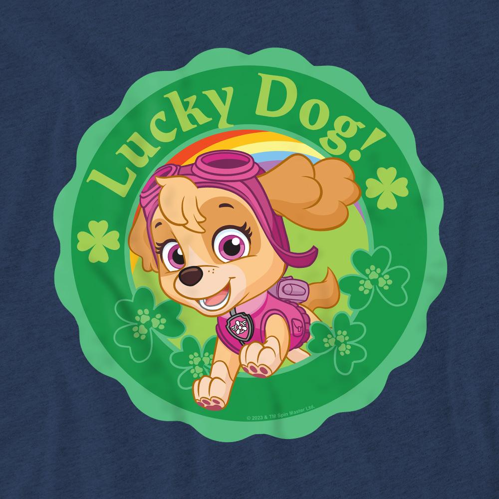 Navy - Pack Shot - Paw Patrol Unisex Adult Lucky Dog St Patricks Day T-Shirt