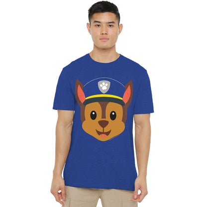 Royal Blue - Lifestyle - Paw Patrol Unisex Adult Chase Emoji T-Shirt