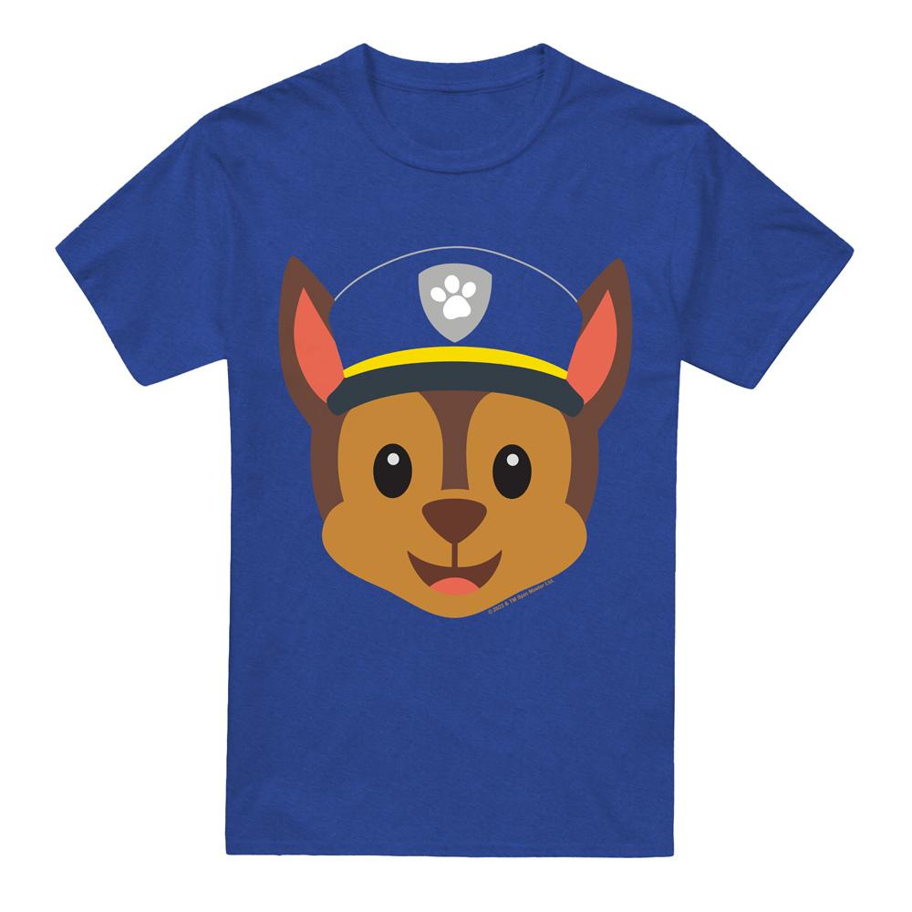 Royal Blue - Front - Paw Patrol Unisex Adult Chase Emoji T-Shirt
