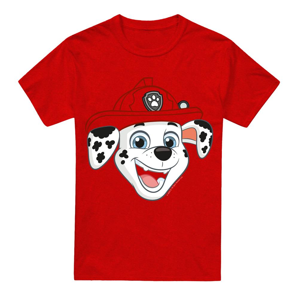 Red - Front - Paw Patrol Unisex Adult Grin Marshall T-Shirt