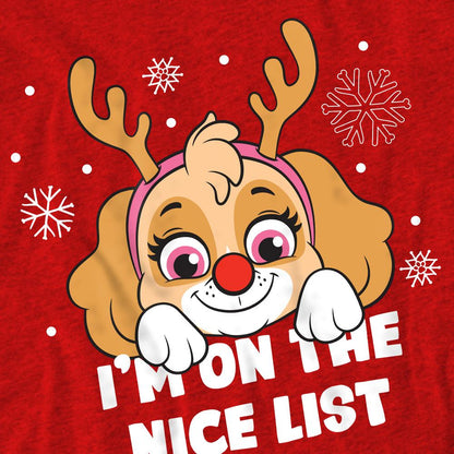 Red - Pack Shot - Paw Patrol Unisex Adult Nice Christmas Skye T-Shirt