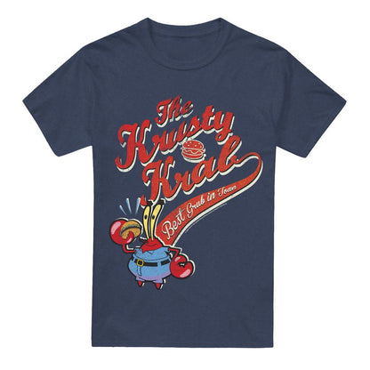 Navy - Front - SpongeBob SquarePants Unisex Adult The Krusty Krab T-Shirt