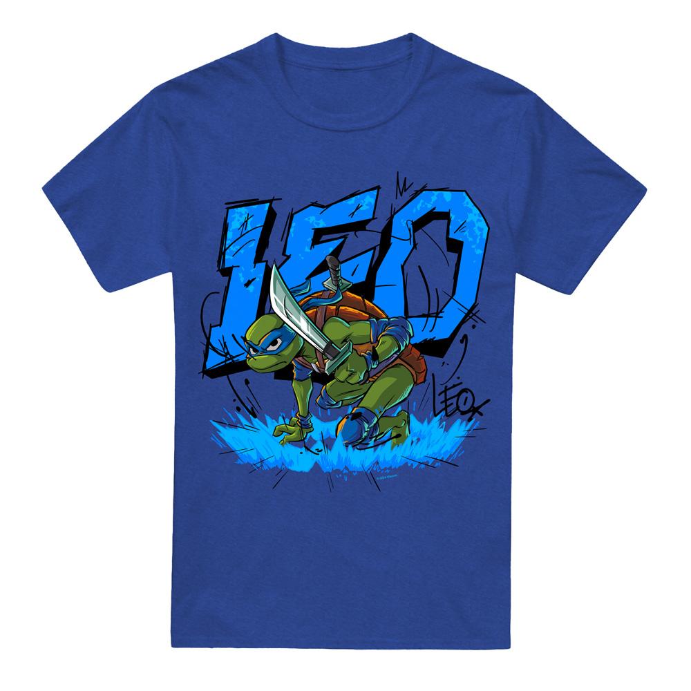 Royal Blue - Front - Tales of the Teenage Mutant Ninja Turtles Unisex Adult Groundbreaking Leonardo T-Shirt