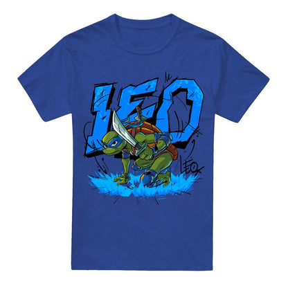 Royal Blue - Front - Tales of the Teenage Mutant Ninja Turtles Unisex Adult Groundbreaking Leonardo T-Shirt