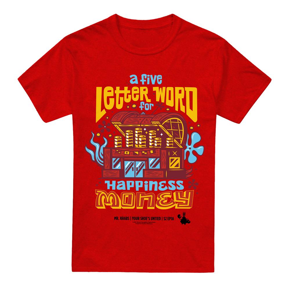 Red - Front - SpongeBob SquarePants Unisex Adult Money Mr Krabs T-Shirt