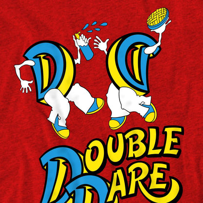 Red - Pack Shot - Double Dare Unisex Adult Vintage Logo T-Shirt