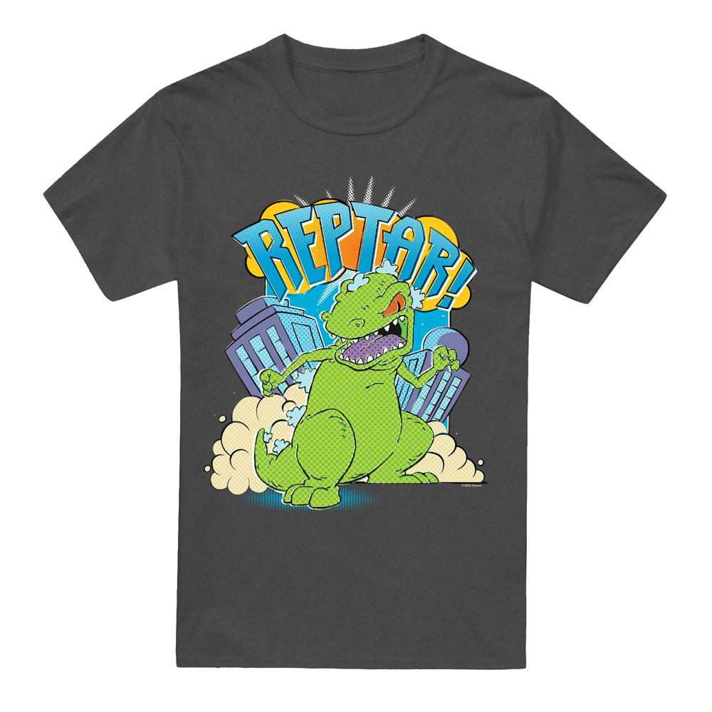 Charcoal - Front - Rugrats Unisex Adult Stomp Reptar T-Shirt