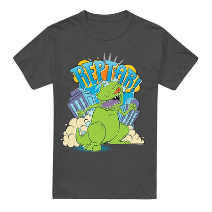 Charcoal - Front - Rugrats Unisex Adult Stomp Reptar T-Shirt