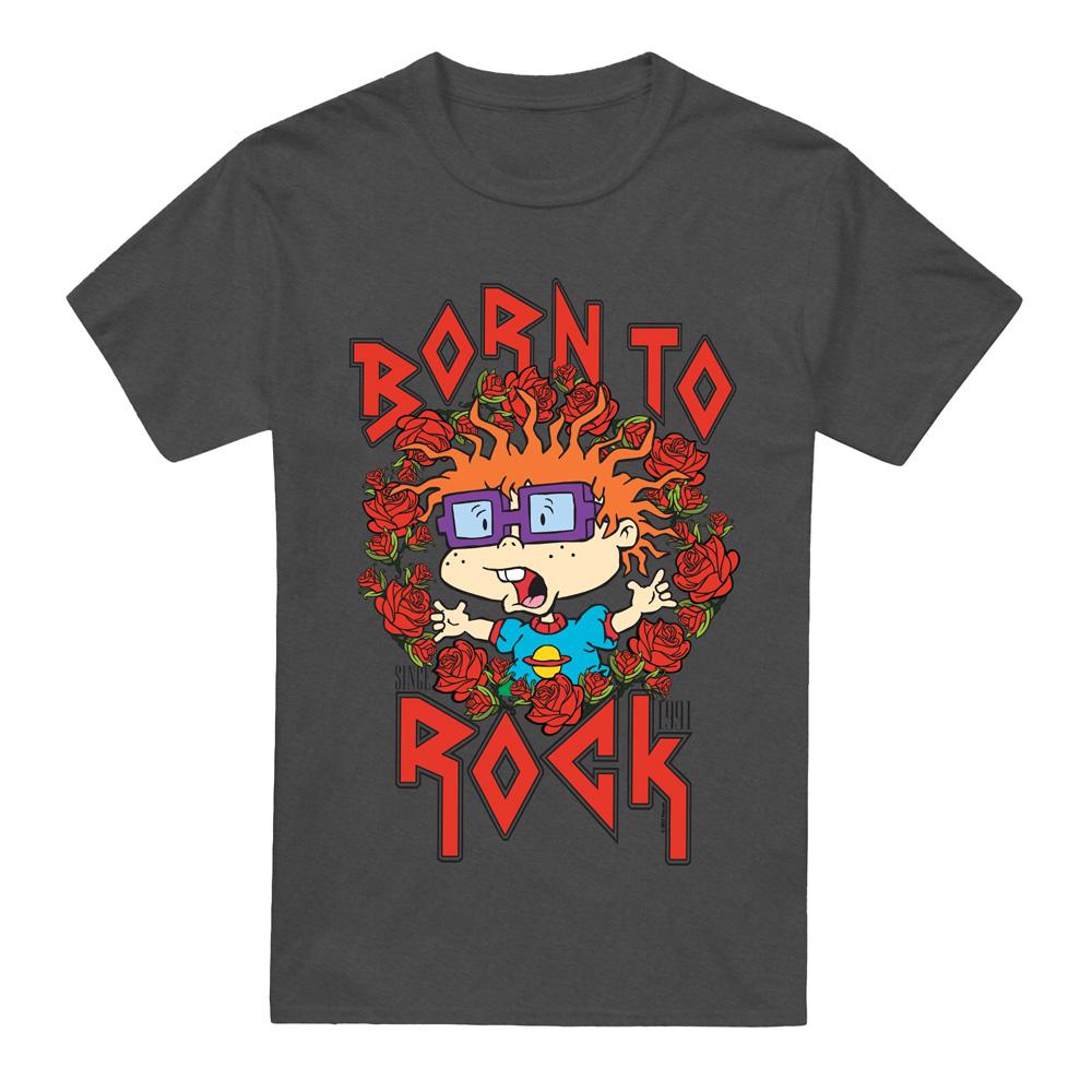Charcoal - Front - Rugrats Unisex Adult Chucky Was Born To Rock T-Shirt