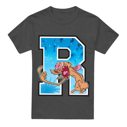 Charcoal - Front - Ren & Stimpy Unisex Adult R Is For Ren T-Shirt